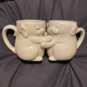 Rare Puppy Love Fitz and Floyd Inc Vintage Mug Set